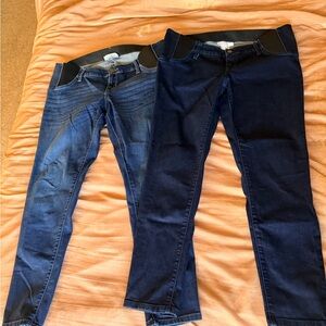 Isabel Maternity by Ingrid & Isabel Women's Dark and Medium Blue Jeggings